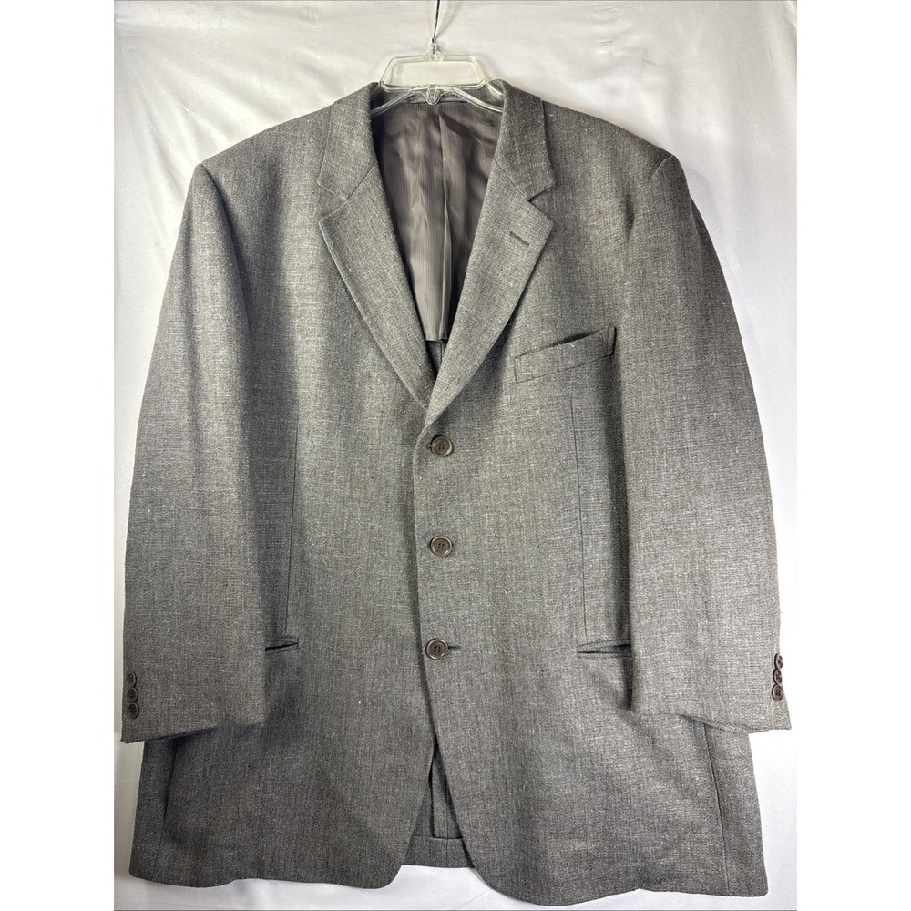 Ermenegildo Zegna Soft Silk Linen Blazer Taupe 46R‎ Unstructured Italy